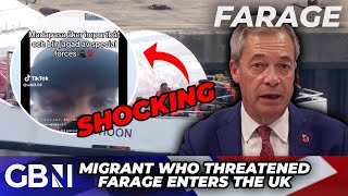 WATCH Shocking footage shows migrant who threatened to KILL Nigel Farage crossing the Channel [upl. by Atekihc]