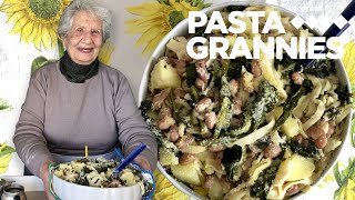 89 year old Licia makes tagliatelle with beans and kale  Pasta Grannies [upl. by Nylesoy]