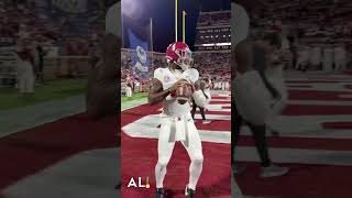 Alabama QB Jalen Milroe getting loose an hour before kickoff at Oklahoma 😎 [upl. by Hu]