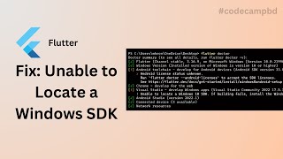 Unable to Locate a Windows 10 SDK  Troubleshooting Guide in flutter doctor codecampbd flutter [upl. by Nelsen]