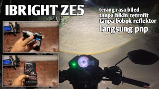 Review mini projie IBRIGHT ZE5 lampu h4 mini projector led laser [upl. by Dnomar]