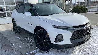 White 2022 Chevrolet Blazer RS Review  Wolfe Calgary [upl. by Toulon790]