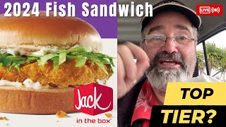 2024 Jack in the Box Fish Sandwich  Top Tier  Bishop Stan Food Review [upl. by Noivart]