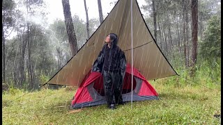 solo camping heavy rain and thunderstorms🌩🌧  relaxing camping heavy rain and thunderstrorms  asmr [upl. by Traver]