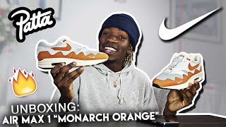 UNBOXING  NIKE AIR MAX 1 X PATTA quotMONARCH ORANGEquot  🍊💫  Air Max de Retour En 2022   AKA LENNY [upl. by Aibat]