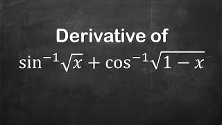 How to find derivative of arcsinsqrtx  arccossqrt1  x  Derivative of Trig Functions [upl. by Editha56]