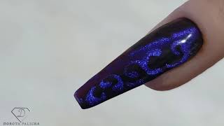 Sculpted coffin shape nails with fiber gel and easy cat eye nail art Apex placement on nails [upl. by Shaw851]