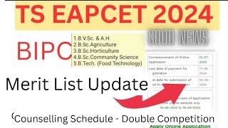 Ts Eapcet 2024 BiPc  Pjtsau Agriculture counselling merit list and counselling schedule update [upl. by Anaugal565]