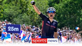 Tom Pidcock recovers from puncture to take gold in mountain biking [upl. by Latsyek]