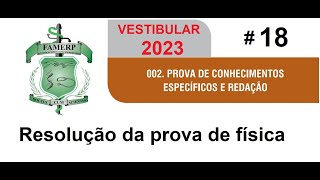 FÍSICA– FAMERP 2ª Fase–2023– Questão18 Uma fonte emite um feixe de luz que incide na superfície [upl. by Benoite]