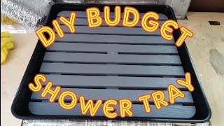 perfect budget DIY campervan shower tray for under £20 campervan conversion transit 4 berth camper [upl. by Tansey]