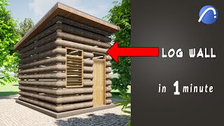 Create logwood cabin walls with archicad Shorts [upl. by Junette619]