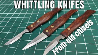 Making whittling knifes from old chisels [upl. by Reginauld]