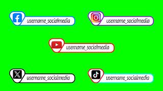 Simple Social Media Lower Third  Banner Green Screen Effect  No Copyright [upl. by Ennahgem]