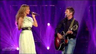 Céline Dion amp Marc Dupré  Tout Pres Du Bonheur live [upl. by Arramahs]