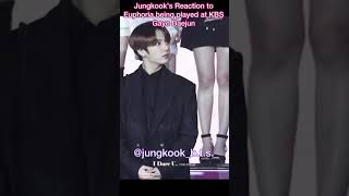 Jungkook’s cute reaction to Euphoria being played at KBS Gayo Daejun [upl. by Pulchi]