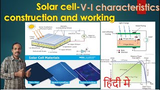 Solar Cell in Hindi  Photovoltaic Effect  Solar cell construction working and VI characteristic [upl. by Ennoid]