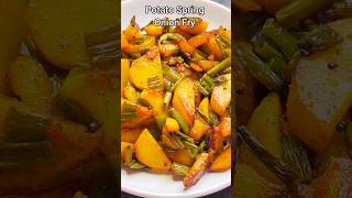 Potato Spring Onion Fry Recipe aloofry springonionfry pyazkalifry vegstirfry aloopyazkalifry [upl. by Clemmy]