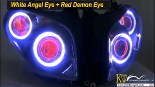 Honda Goldwing GL1800 F6B LED Angel Eye Halo HID Projector Headlight Assembly 20012015 [upl. by Ominoreg]