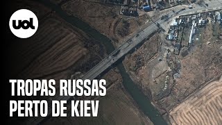 Guerra na Ucrânia Imagens de satélite mostram tropas russas perto de Kiev [upl. by Netsirc708]