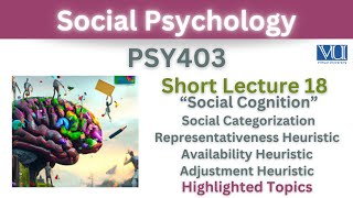 PSY403 Short Lecture 18Social CognitionCatergorizationHeuristicsSchemasPsy403 short lec 18 [upl. by Alane]