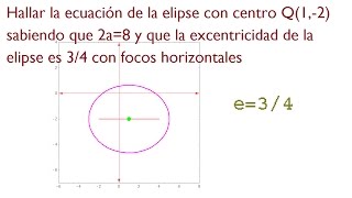 Ecuación de la elipse dada la excentricidad 1 [upl. by Roselin885]