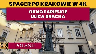 Spacer po Krakowie  Okno Papieskie  Jan Paweł II  Ulica Bracka  Krakow Poland Walking Tour 4K [upl. by Glovsky]