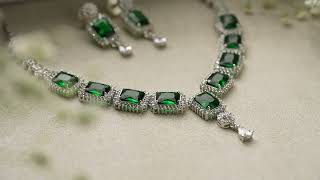 Sparkling Elegance Green Stones Necklace Sets [upl. by Aniuqal348]