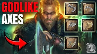 Assassins Creed Valhalla  The STRONGEST AXES and How To Get Them [upl. by Kciderf300]