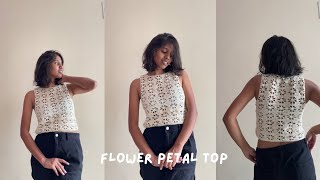 Crochet Flower petal top tutorial  beginner friendly [upl. by Freida]