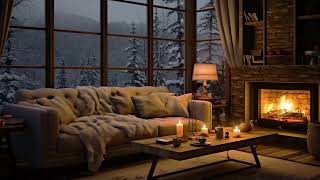 Cozy Room Ambience ASMR with Warm Jazz Gentle Wind and Fireside Sounds for a Night of Sleep 🔥 [upl. by Wellington169]