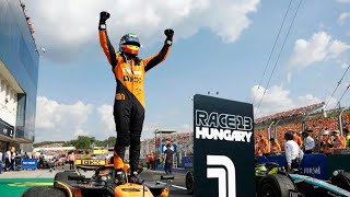 Oscar Piastris Celebration Win 2024 Hungarian Grand Prix [upl. by Yadseut585]