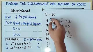 Finding the Discriminant and Nature of Roots  Explain in Detailed [upl. by Mirelle]