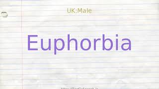 How to pronounce euphorbia [upl. by Etteuqal]