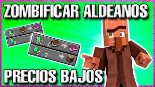 ZOMBIFICADOR de Aldeanos BAJAR PRECIOS ESMERALDAS FÁCILES  Minecraft 1181 [upl. by Nolur]