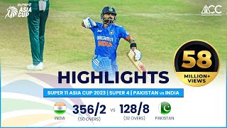 Super11 Asia Cup 2023  Super 4  Pakistan vs India  Full Match Highlights [upl. by Faubert]