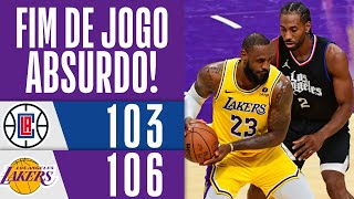 OS 5 MINUTOS FINAIS INSANOS ENTRE LAKERS E CLIPPERS [upl. by Eerihs]