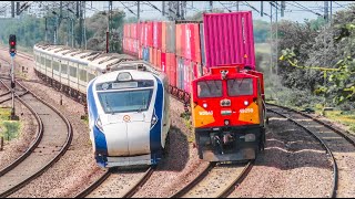 14 in 1 Action from Haryana  Double Stack Container Trains amp Perfect Crossing Trains [upl. by Dygall]