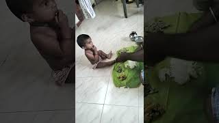 Kalyana samayal saadham baby Eatingbanana leaffasting WhatsApp shorts statusVaalai ilaicartoon [upl. by Tirma564]