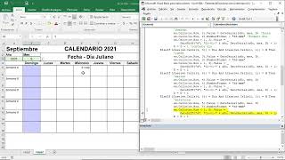 Excel VBA Calendario Dinamico Fecha  Dia Juliano [upl. by Elehcar]