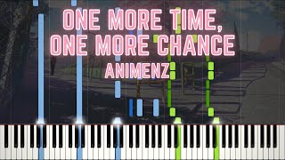 Animenz One more time One more chance  5 Centimeters per Second  Piano Tutorial  Synthesia [upl. by Einnov189]