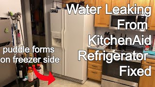 Fixed KitchenAid Refrigerator Leaks Water from Freezer [upl. by Gnauq165]