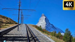 Cab Ride  Gornergrat Bahn Matterhorn Railway Zermatt Switzerland  Train Driver View  4K 60fps [upl. by Nnaillek]