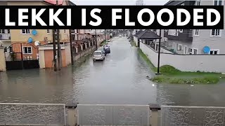 Lagos is Flooded  Rich Lekki Neighborhood After Heavy Rainfall [upl. by Thompson]