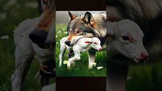 Hunter wolf attack on baby cow 😱 shorts motherslove [upl. by Ayenat167]