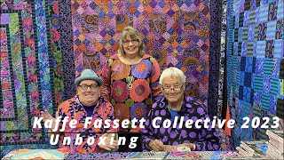 Kaffe Fassett Collective 2023 Unboxing and review FreeSpirit Fabrics Jaftex Corp Quilting Cottons [upl. by Treve]