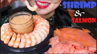 ASMR SEAFOOD SHRIMP COCKTAIL  SALMON PLATTER  EATING SOUNDS  NO TALKING [upl. by Chico]