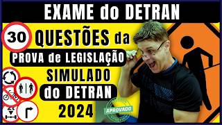 PROVA do DETRAN 2024  SIMULADO de LEGISLAÇÃO de TRÂNSITO  PERGUNTAS MAIS COBRADAS do DETRAN 2024 [upl. by Eentirb]