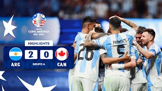 ARGENTINA 20 CANADÁ  HIGHLIGHTS  CONMEBOL COPA AMÉRICA USA 2024™ [upl. by Dietrich]