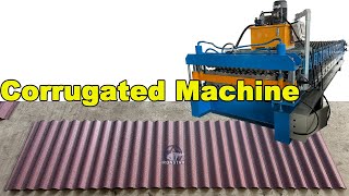 988 1064 mm corrugated roof sheet double layer roll forming machine in America [upl. by Linc]